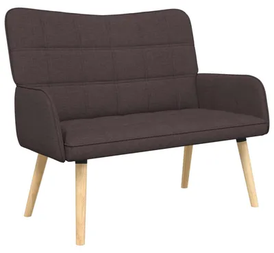 Zdjęcie produktu dla vidaXL Sofa dwuosobowa, ciemnobrązowa, 115 x 61 x 87 cm, materiałowa