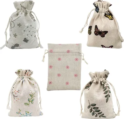 Produktbild von 25er-Pack kleine Baumwollbeutel mit Kordelzug, 10 x 14 cm, Naturbaumwollbeutel, wiederverwendbare Geschenktüten, kleine Stoffbeutel für Weihnachten, Geburtstage und Hochzeiten