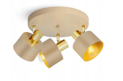 Zdjęcie produktu dla LUXOLAR - Lampa sufitowa kaszmir ecru beżowy E27 60W LED 3-punktowa nowoczesna E27