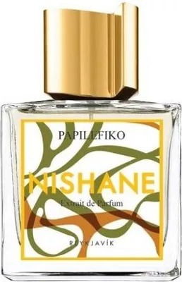 A clear, well-lit studio shot of a Nishane Papilefiko perfume bottle.