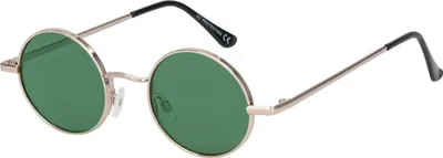 Produktbild von Herren Sonnenbrille Rund Form Designer 80er Modern Urlaub Sommer Strand 30558 Grün/Gold
