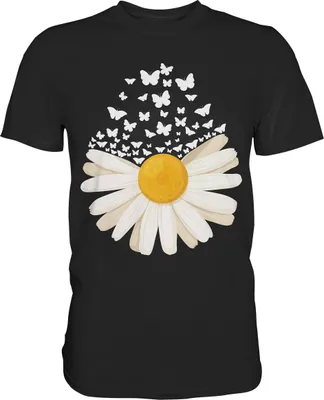Produktbild von Gänseblume Schmetterlinge T-Shirt – Black / M