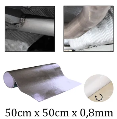 Alu Keramik selbstklebend 500°C Auspuff Thermo Hitzeschutz Matte 50x50cmx0,8mm in der Farbe von Jom Car-Parts GmbH