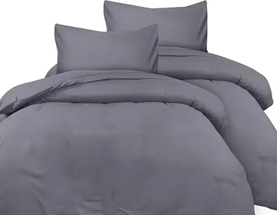 Obrázek produktu pro Ložní prádlo 135x200 Povlaky na polštáře 80x80 4 kusy 100% mikrovlákno tmavě šedé