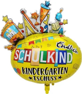 Produktbild von Folienballon Schulbeginn, Schulkind, Kindergarten Tschüss, 82 x 71 cm