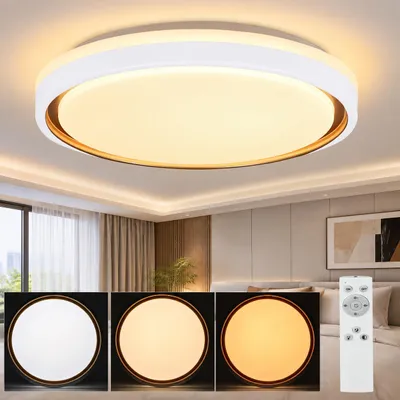 Produktbild von ZMH LED Deckenleuchte Weiß Dimmbar Wohnzimmer mit Fernbedienung 32W CCT Ø30cm Rund Modern Schlafzimmerlampe