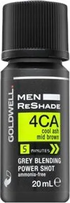 A close-up studio shot of a small bottle of Goldwell Men ReShade hair color.