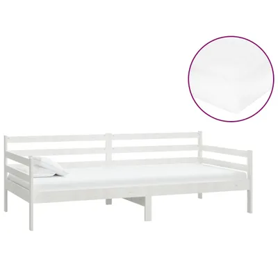 Immagine prodotto di Divano Letto con Materasso 90x200 cm Bianco in Legno di Pino