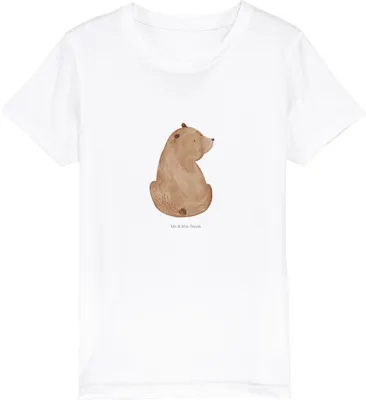 Produktbild von Mr. & Mrs. Panda Kleinkinder T-Shirt Bär Schulterblick 12-14 Jahre (152/164) - Weiß - Geschenk, Kinder Mädchen, Bärenliebe, Bären, Motivation, Öko, Weisheit, Teenager