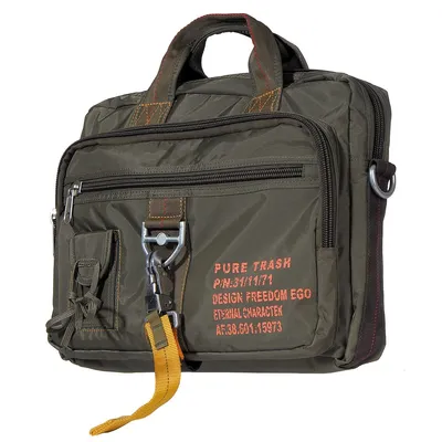 Produktbild von PureTrash Handtasche, "PT", groß, Karabinerhaken, oliv