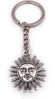 Image de Onwomania Porte-clés soleil rayons de soleil été jour argent pendentif Keychain