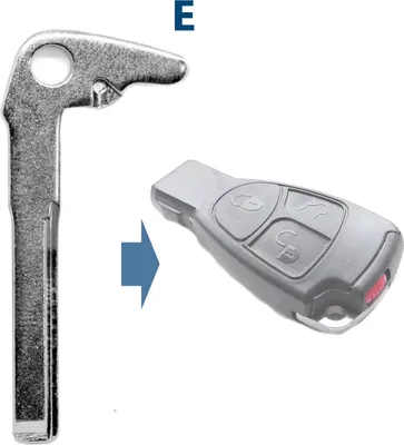 Produktbild von Auto Schlüssel Schlüssel Rohling Notschlüssel Smartkey ohne Chrom kompatibel mit Mercedes Benz