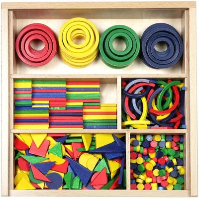 Produktbild von Holzspielzeug Fröbelgaben-Sortiement Legematerial LxBxH 280x280x71mm NEU