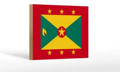 Produktbild von Holzschild Flagge Grenadas 18x12 cm Flag of Grenada Dekoration