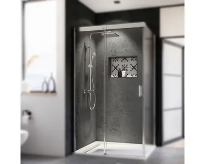 Produktbild von Schiebetür für Seitenwand Breuer Panorama 120 cm Anschlag links Nachbildung Intima Profilfarbe chrom