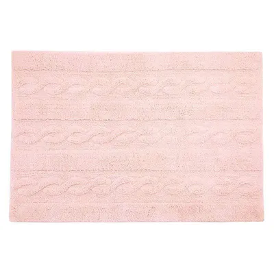 Produktbild von Baumwollteppich Flechtmuster - rosa - 120 x 80