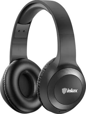 Zdjęcie produktu dla Inkax, składany zestaw słuchawkowy Bluetooth z wbudowanym mikrofonem, czarny