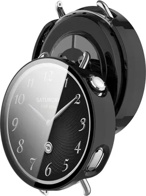 Produktbild von Schutzhülle mit Glas für Xiaomi Watch S4 41 mm, Bizon Case Watch Adamo, Schwarz