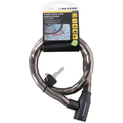 Produktbild von Spirale Fahrradschlüssel Schloss Waz 18Mmx80cm Dunlop Schwarz