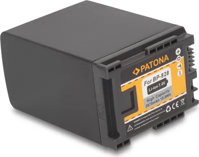 Produktbild von PATONA PT1195 BP-828 Lithium Ionen (Li-Ion) Akku fÃ1/4r Canon Camcorder + Digitale Kameras, 2670 mAh Kapazität, Akkutyp Canon BP-828