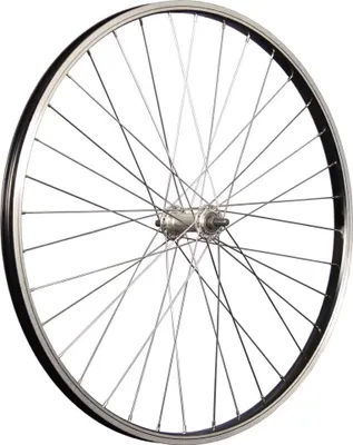 Produktbild von 26 Zoll Vorderrad Laufrad Fahrrad Kastenfelge Aluminium Alufelge Felge Vorderfelge mit Muttern Silber