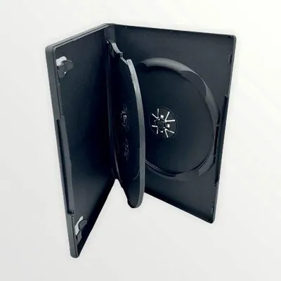 Productafbeelding van Famanu DVD-houder, 3 schijven - zwart, verpakking van 10 stuks met opbergdoos