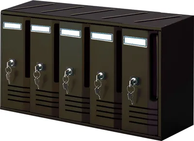 Immagine prodotto di Cassette postali verticali 5 posti L52xP17,5xH30 cm Alubox Cubo Ghisa