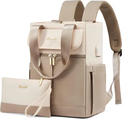 Image de LOVEVOOK Femme Sac à dos de ville 2 en 1 Sac à dos Beige Kaki