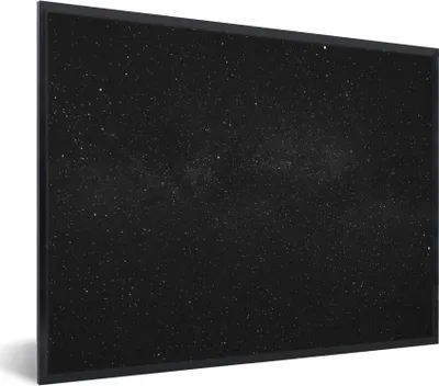 Produktbild von MuchoWow® Gerahmtes Poster Sternenhimmel - Schwarz - Weiß - Himmel 80x60 cm - Poster mit Schwarzem Bilderrahmen Wandposter Rahmen Foto Bilder - Schwarzem - Mit Gestell