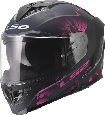 Image de Casque intégral LS2 FF818 Storm III Burst Noir mat et rose XS