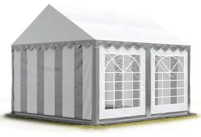Produktbild von TOOLPORT Partyzelt Festzelt 3x3 m Garten-Pavillon PVC Plane 700 N in grau-weiß Wasserdicht