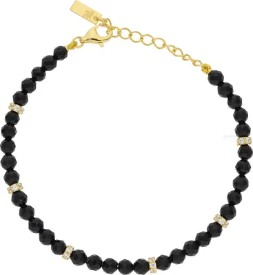 Produktbild von Mabina Armband 533662 Silber Gold plattiert mit schwarzen Achat
