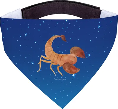 Produktbild von Mr. & Mrs. Panda Hund Halstuch Sternzeichen Skorpion - Sternenhimmel Blau - Geschenk, Hunde, Geburtstag Oktober, Skorpione, Hunde-Halstuch, November, Tuch, Hundehalstuch