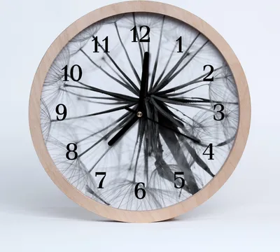 Produktbild von Holzuhr 30fi cm wanduhr - Löwenzahn-Blumen