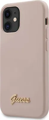 Image de Guess Guhcp12Slslmglp Iphone12 Mini 5,4 Jasnoróżowy/Light Pink Hardcase Silicone Script Gold Logo