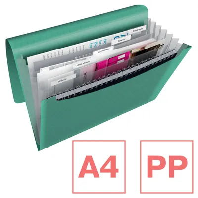 Produktbild von Esselte 626254, Zeichenmappe, A4, Polypropylen (PP), Gemischte Farben, 300 Blätter, 330 mm