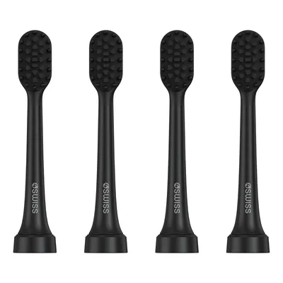 Produktbild von 4Swiss ST216 Electrosonic Care+ Aufsteckbürsten Schwarz 4er Pack - Ersatzbürsten Schallzahnbürste Zahnbürstenköpfe Ersatzköpfe Sonic Zahnreinigung