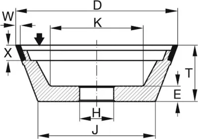 Obrázok produktu pre TYROLIT diamantový kotúčový brúsny kotúč DxTxH (mm), 125x40x20, typ: D126