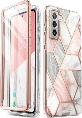 A split image showing a phone case from two different angles.