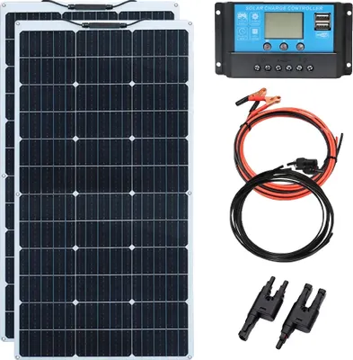 Produktbild von Flexibles Solarpanel, hohe Modulleistung von 24%, leichtes Design, 12V 200W Solarkit