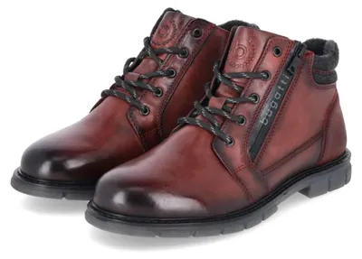 Zdjęcie produktu dla Buty męskie Bugatti, czerwone, skóra i materiał, rozmiar: 42