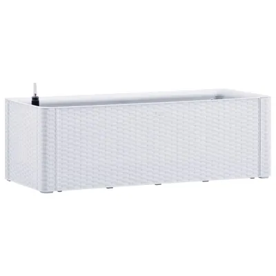Zdjęcie produktu dla Podwyższona Donica Z Systemem Podlewania, Biała, 100X43X33 Cm Lumarko!