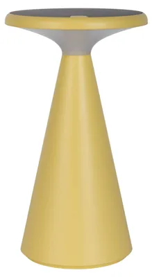 Produktbild von Außentischleuchten - Solar-Akku-Tischleuchte "PALU" gelb, Tischlampe für den Außenbereich im Design Style aus Kunststoff in gelb, 20 cm hoch, Ø 11,5 cm, LED Platine – dimmbar – Berührungssensor – Inkl. Memoryfunktion