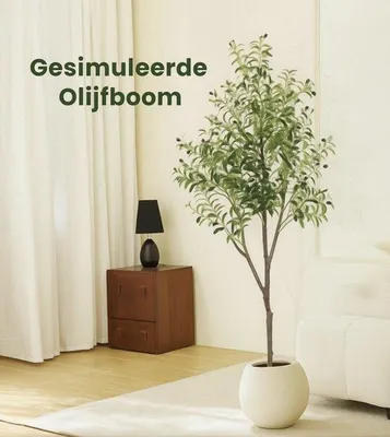 Image de Faux arbre de 180 cm – Imitation réaliste avec des feuilles en plastique, pour le salon ou le bureau (avec pot noir)