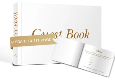 Gästebuch, Hardcover, Gold, 5,51 × 8,68 cm, flache Seiten