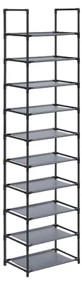 Immagine prodotto di Scaffale per scarpe - Grigio - Stretto - Tessuto non tessuto - Tubi in metallo - 28 x 45 x 173 cm
