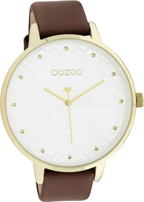 Produktbild von Oozoo Leder Damen Uhr Analog Quarzuhr Armband braun Timepieces D2UOC11038