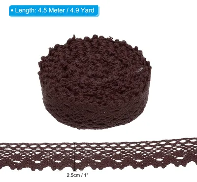 Produktbild von 5 Yards Spitzenband, 1 Zoll Breite Hochzeit Spitzenband Verpackung N?hen H?keln Band fš¹r Florale DIY Basteln N?hen Geburtstagsfeier, Braun