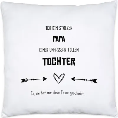 Produktbild von Stolzer Papa Kissen inkl. Füllung Ironie Sarkasmus Tolle Tochter Geschenkidee Vatertag Geburtstag