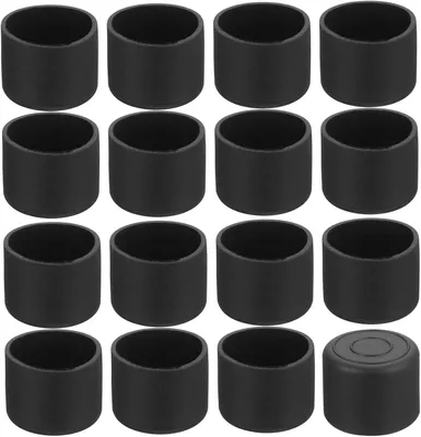 Produktbild von 36 Stück Stuhlbeinkappen, 22 mm (7/8 Zoll) PVC, rutschfeste Bodenschoner, schwarz
